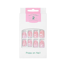 Load image into Gallery viewer, Sethexy Ballerina Abstract False Nails French Fake Nails Line Art Stick on Nails Pink Acrylic Full Cover Press on Nails 24pcs for Women and Girls
