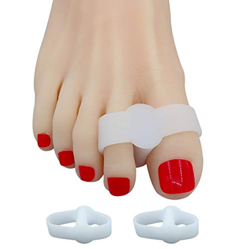 Zinyakon Two Hole Big Toe Separator and Straightener, 12 Pack of Silicone Big Toe Spacer, Toe Corrector for Overlapping Toes, Bunion Pain Relief