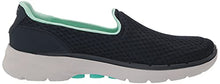 Load image into Gallery viewer, Skechers Women's GO Walk 6 Big Splash Sneaker, Navy Textile/Turquoise Trim, 6 UK
