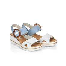 Load image into Gallery viewer, Ladies sandals smart in Wider D/E fit from Pavers these Womens sandals feature comfort ideal for formal wear | RKR33521 | 319 715 - White-Blue Size 6 (39)
