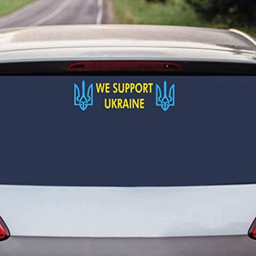 We Support Ukraine Flag Sign Car Window Vinyl Sticker Decal Bumper