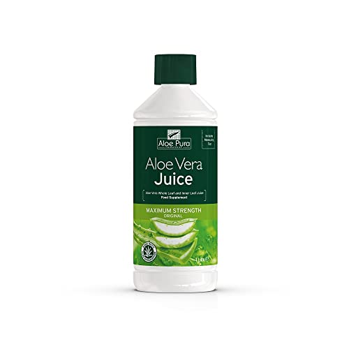 Aloe Pura, Aloe Vera Maximum Strength Juice , Natural , Vegan , Cruelty Free , Food Supplement, 1ltr