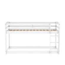 Load image into Gallery viewer, Bunk bed 3ft single bed frame with ladder, wooden kids bed frame for chlidern teenager dormitory school - 90X190cm (White)
