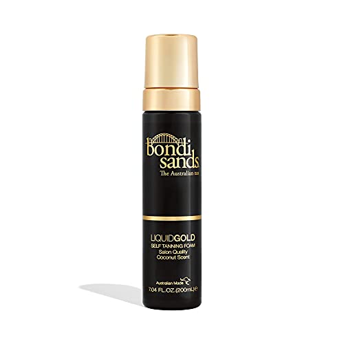 Bondi Sands Liquid Gold Self-Tanning Foam | Lightweight, Fast-Drying Formula Gives Skin a Sun-Kissed Glowing Golden Tan, Enriched with Argan Oil, Vegan + Cruelty Free, Coconut Scent | 200 mL/7.04 Oz