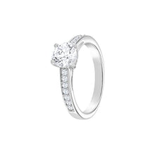Load image into Gallery viewer, Swarovski Attract ring, Round cut crystal, White, Rhodium plated
