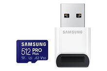 Load image into Gallery viewer, Samsung PRO Plus 512GB microSDXC UHS-I U3 160MB/s Full HD &amp; 4K UHD Memory Card inc. USB-Card Reader (MB-MD512KB/WW)

