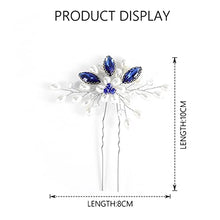 Load image into Gallery viewer, Vakkery Pearl Wedding Hair Pins Crystal Hair Clips Headpiece Bridal Hair Accessories for Women and Girls (BLUE)
