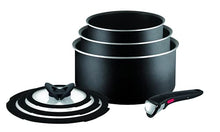 Load image into Gallery viewer, Tefal Ingenio Essential Non-Stick Pots and Pans Set, 7-Piece, Saucepan Set, Compatible with all Hobs Excluding Induction, Black, with Red or Black Button, L2009042
