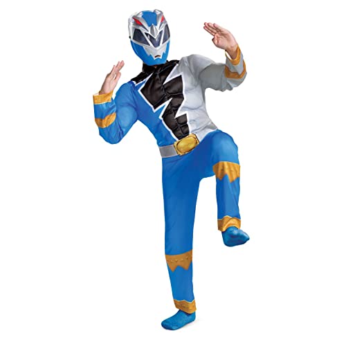 Disguise Muscle Blue Power Rangers Costume Dino Fury, Superhero Costumes For Kids Size L