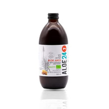 Load image into Gallery viewer, Aloe 24/7 Organic Aloe Vera Juice | Made with Wild Grown Aloe Ferox Leaf Extract | Cinamon-Honey | 100% Natural Preservative Synthetic Additives Free in GLASS BOTTLE | For Healthy Indigestion | 500 ml
