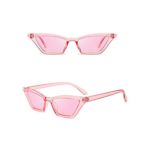 PINKLADY Slim Small Skinny Cat Eye Classic Retro Trendy Women Ladies Sunglasses (Pink)