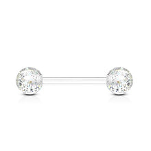 Load image into Gallery viewer, PunkJewelry Set of 7 Glitter Tongue Piercings in Bioflex (Flexible Plastic)
