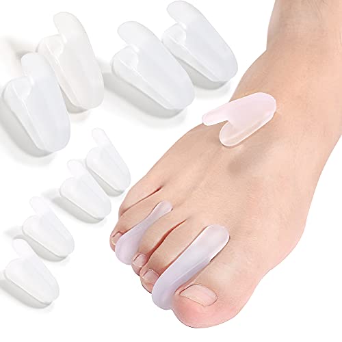 Flared Gel Toe Separators DYKOOK 8 Pieces Big Small Toe Spacers Toe Straighteners for Overlapping Toes and Temporary Bunion Corrector Gel (4 pcs Large + 4 pcs Small)
