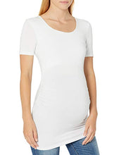Load image into Gallery viewer, Amazon Essentials Maternity 2-pack Short-sleeve Rouched Scoopneck T-shirt, White/White, M
