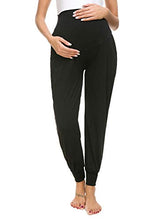 Load image into Gallery viewer, Love2Mi Maternity Women&#39;s Casual Pants Stretchy Comfortable Lounge Jogging Trousers Black
