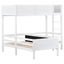 Load image into Gallery viewer, Children&#39;s Bed Frame 3FT, Bunk Bed for Kids with Blackboard &amp; Ladder for 2 People, Pine Wood, 198x165x198.5 cm(BxHxT)
