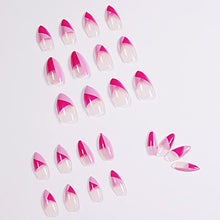 Load image into Gallery viewer, SJOAUET Coffin False Nails with Glue Stickers, Pink purple Medium Fake Nails, 24PCS Glossy Short Ballerina Acrylic Press On nails, Stick On Nail for Women and Girls No Glue Included
