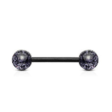 Load image into Gallery viewer, PunkJewelry Piercing Tongue Piercing Barbell Bioflex Glitter Bioflex (Flexible Plastic) - Black
