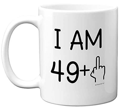 Stuff4-50th Birthday Gifts for Women Men, Novelty Mug Middle Finger, Funny Gifts, Perfect Birthday Present, Funny Mugs for Women Men, 11oz White Ceramic Dishwasher Safe, One Size