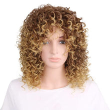 Load image into Gallery viewer, Jodiss Short Curly Blonde Wig Afro Kinky Wigs for Black Women Synthetic Heat Resistant Fluffy Wigs Soft Bouncy Curls Hair Wig (Color-4)
