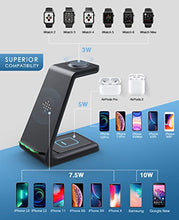 Load image into Gallery viewer, Wireless Charger 3 in 1 Charging Station for iPhone 12/11 Pro Max/X/Xs Max/8/8 Plus, AirPods 2/pro, iWatch Series, Samsung Note/S Series, and Qi-Certified Phones

