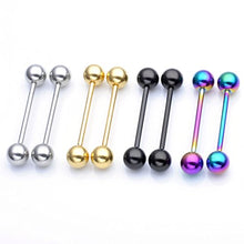 Load image into Gallery viewer, Jovivi 8pc 16G Stainless Steel 5mm Ball Barbell Tongue Bar Piercing Rings 5/8" Length

