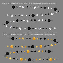 Load image into Gallery viewer, 52 Fts Black Silver Gold Twinkle Little Star Party Garlands Kit Metallic Glitter Full Moon Star Circle Garland Streamer Bunting Banner for Merry Christmas Xmas Birthday Graduation EID Ramadan
