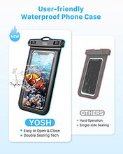 Load image into Gallery viewer, YOSH IPX8 Waterproof Phone Pouch, Waterproof Phone Case for Swimming Dry Bag Underwater with Lanyard for Snorkeling Boating Fishing Raining for iPhone 13 12 11 XS XR Samsung S21 S10 etc. up to 6.8”
