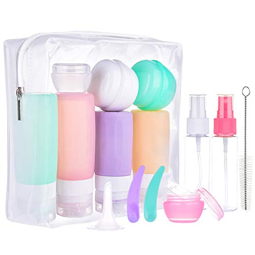 16 Pack Travel Bottles Set for Toiletries, Morfone TSA Approved Travel Containers Leak Proof Silicone Squeezable Travel Accessories 2oz 3oz for Shampoo Conditioner Lotion Body Wash (BPA Free)
