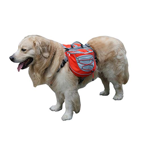 Dog Backpack Hound Travel Camping Hiking Backpack Saddle Bag Hound Harness for Dogs Rucksack with 2 Side Pockets for Medium & Large Dog