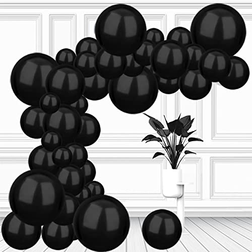 Black Balloons-106pcs Black Balloon Arch kit with 18+12+10+5inch Black Latex Balloons for Wedding Graduation Anniversary Baby Shower Birthday Party Decorations