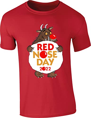 Red Nose Day 2022 The Gruffalo T-Shirt The Gruffalo and The Little Monster Unisex Gift Tee Top (Red, 5 Years)