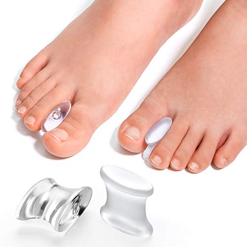 Promifun Gel Toe Separators to Straighten Overlapping Toes, 12 Packs of Toe Spacers for Bunion and Corns, Corrector Pads for Crooked Toes, Calluses, Bunions