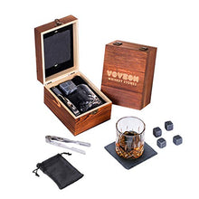 Load image into Gallery viewer, Whiskey Stones and Glass Gift Set for Men – 4 Whisky Scotch Bourbon Chilling Stones + Whiskey Rock Glass + Slate Coasters for Whiskey, Christmas/Father's Day/Birthday Gift/Present for Dad Boyfriend
