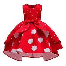 Load image into Gallery viewer, Cichic Girls Dresses for Party Kids Wedding Birthday Dress Elegant Dresses Kids Prom Ball Gown Baby Girl Occasion Dress 0-10 Years (3-4years, Red Dot)
