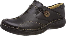 Load image into Gallery viewer, Clarks Women's Slip-On Flats Shoes Un Loop Black Leather, 7 UK
