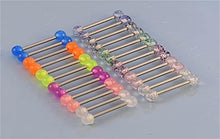Load image into Gallery viewer, LAURITAMI 24 Pairs 14G Straight Tongue Bars Barbell Nipple Ring Shield Rings Retainer Glow in Dark Flexible Acrylic &amp; Surgical Steel 14mm 16mm

