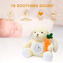 Load image into Gallery viewer, APUNOL Baby Sound White Noise Machine, Baby Sleep Soother Rechargeable Toddler Sleep Aid Night Light and Projector Stuffed Rabbit Toy, with 18 Soothing Sounds New Baby Gift, Gender Neutral
