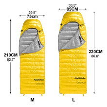 Load image into Gallery viewer, Naturehike Lightweight Down Sleeping Bags for Adults 220×85cm,550 Fill Power,1.95lbs Ultralight Compact Portable,Waterproof, Camping, Hiking, Backpacking With Compression Bag
