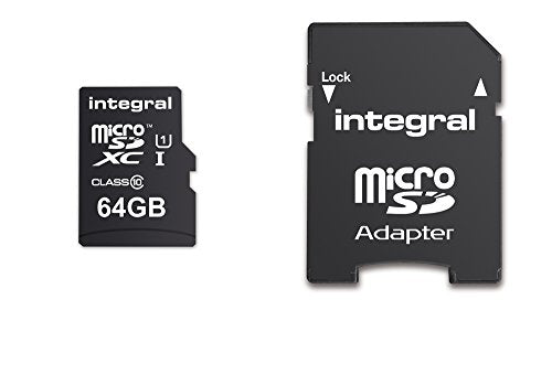 Integral INMSDX64G10-90U1 UltimaPro 64 GB MicroSDXC Class 10 Memory Card up to 90 MB/s, U1 Rating, Black