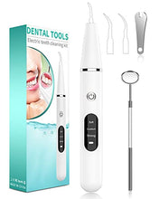 Load image into Gallery viewer, Teeth Cleaning Kit, OVIFM Plaque Remover for Teeth with 3 Cleaning Heads and 3 Modes, USB Rechargeable Tartar Remover for Teeth for Adults/ Children/ Elderly
