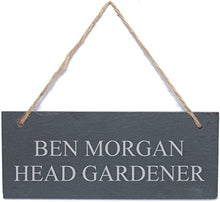 Load image into Gallery viewer, Go Find A Gift Personalised Engraved Hanging Rectangle Slate Plaque Sign - 25x10cm
