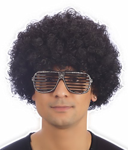 Large Black Afro Wig Clown Michael Jackson Pulp Fiction Fancy Dress