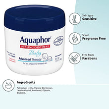 Load image into Gallery viewer, Aquaphor Baby Healing Ointment - Advance Therapy for Diaper Rash, Chapped Cheeks and Minor Scrapes - 14 Oz Jar
