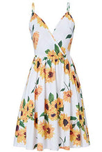Load image into Gallery viewer, Womens Lady Sleeveless Midi Dress Sleeveless Bohemia Casual Floral Flared Backless A Line Beach Sundress for Holiday Beach Party L
