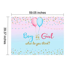 Load image into Gallery viewer, Gender Reveal Decorations Gender Reveal Backdrop Boy or Girl Pink and Blue Gender Reveal Banner Birthday Baby Shower Backdrop Gender Surprise Backdrop Background for Baby Shower, 59 x 39 Inch
