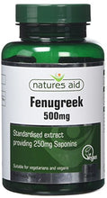 Load image into Gallery viewer, Natures Aid Fenugreek 500 mg, 250 mg Saponins Daily, Vegan, 90 Capsules
