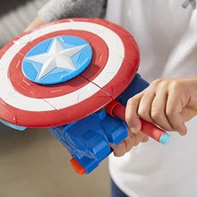 Load image into Gallery viewer, Avengers Hasbro Marvel Mech Strike Captain America Strikeshot Shield Role Play Toy, With 3 NERF Darts, Age 5 And Up
