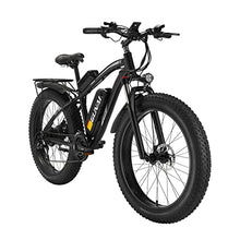 Load image into Gallery viewer, GUNAI Electric Bike 48V Off-road Fat 26” 4.0 Tire E-Bike Electric Mountain Bike with Rear Seat（Black）
