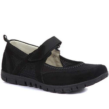 Load image into Gallery viewer, Pavers Mary Jane Shoes for Women | Extra Wide Fit E-EE | Touch-Fasten Strap | Flexible Upper for Comfort | Casual Everyday Wear | Gripped Sole | Sizes 2-9 - Black Size 6 (39)
